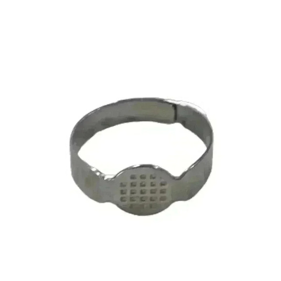 Silver toned toe ring-Adjustable with Waffle Pattern - Picture 1 of 2